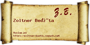 Zoltner Beáta névjegykártya