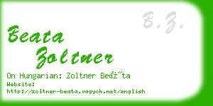 beata zoltner business card